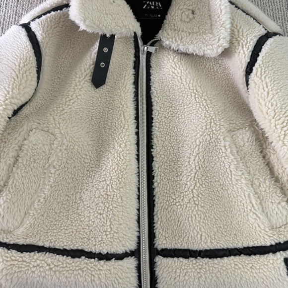 Zara Off White Sherpa Jacket - Picture 7 of 10
